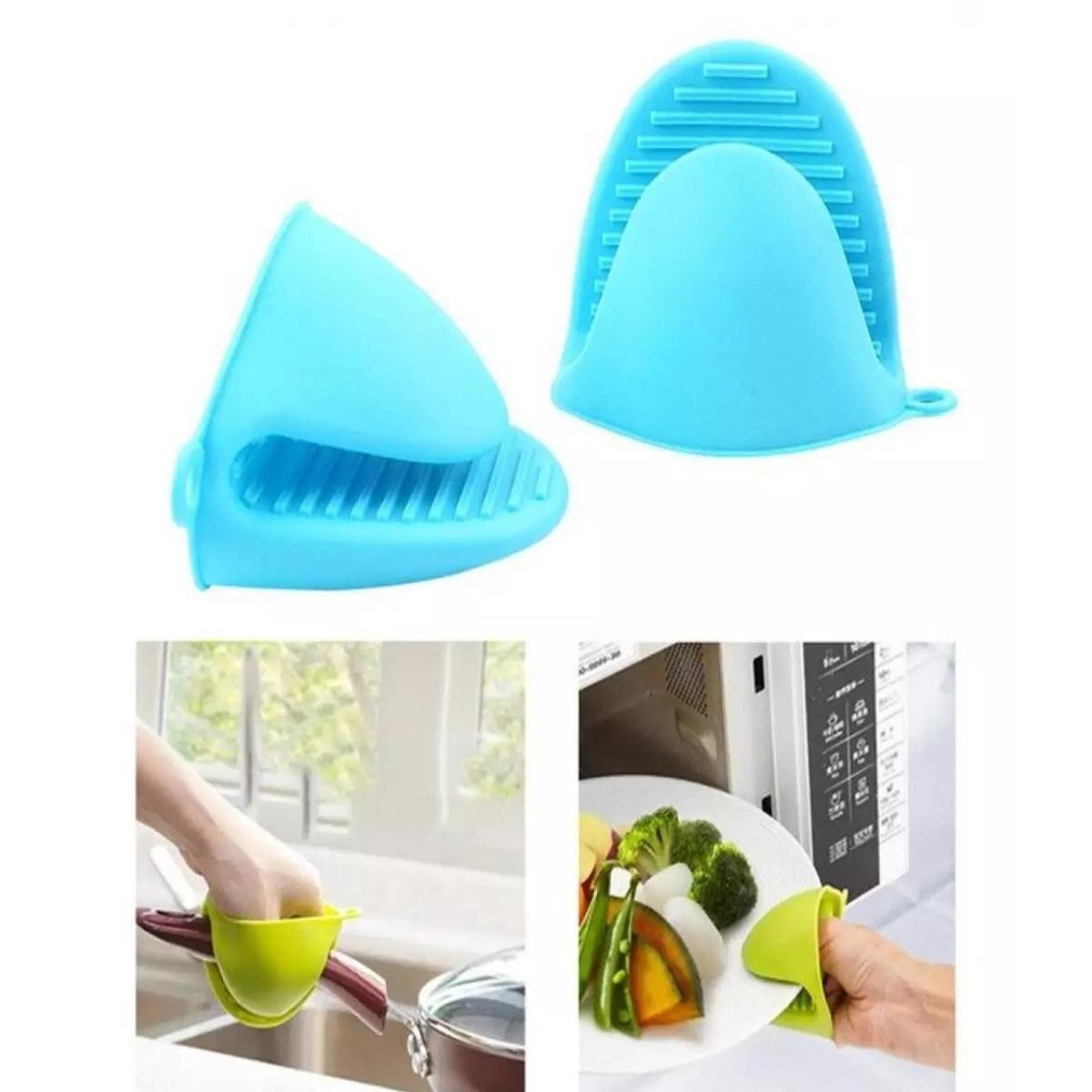 Pair Silicone Heat Resistant Glove Clip – Non-Slip Insulation Pot & Bowl Holder, Cooking and Baking Oven Mitt (Random Color)