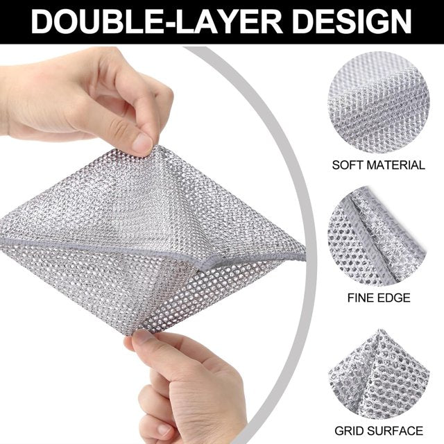 Royal Double Layer Dishwashing Wire Cleaning Cloth [25 x 25 inches]