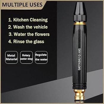 High Pressure Adjustable Nozzle Water Spray Gun  Versatile Tool For Garden & Cleaning | Metal Body